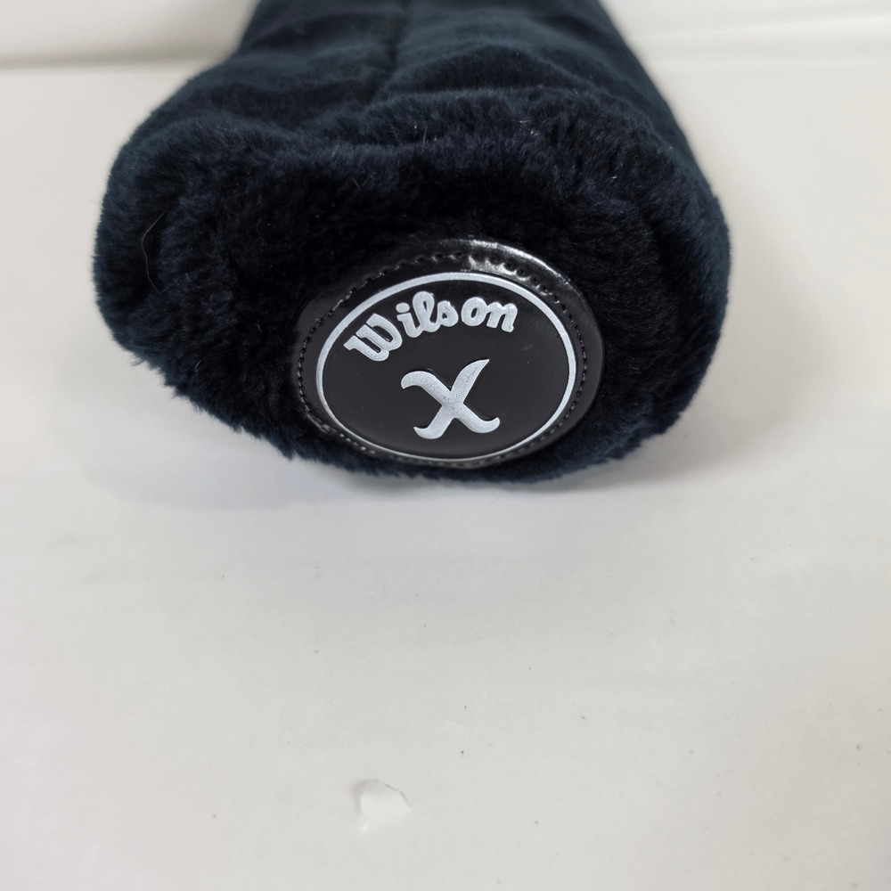 Wilson Golf Club Head Cover X Black Plush Fuzzy Fur Fairway Wood Hybrid Replace - Picture 7 of 7